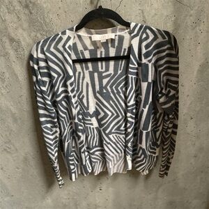 Lightweight Loft dark grey/off white patterned cardigan